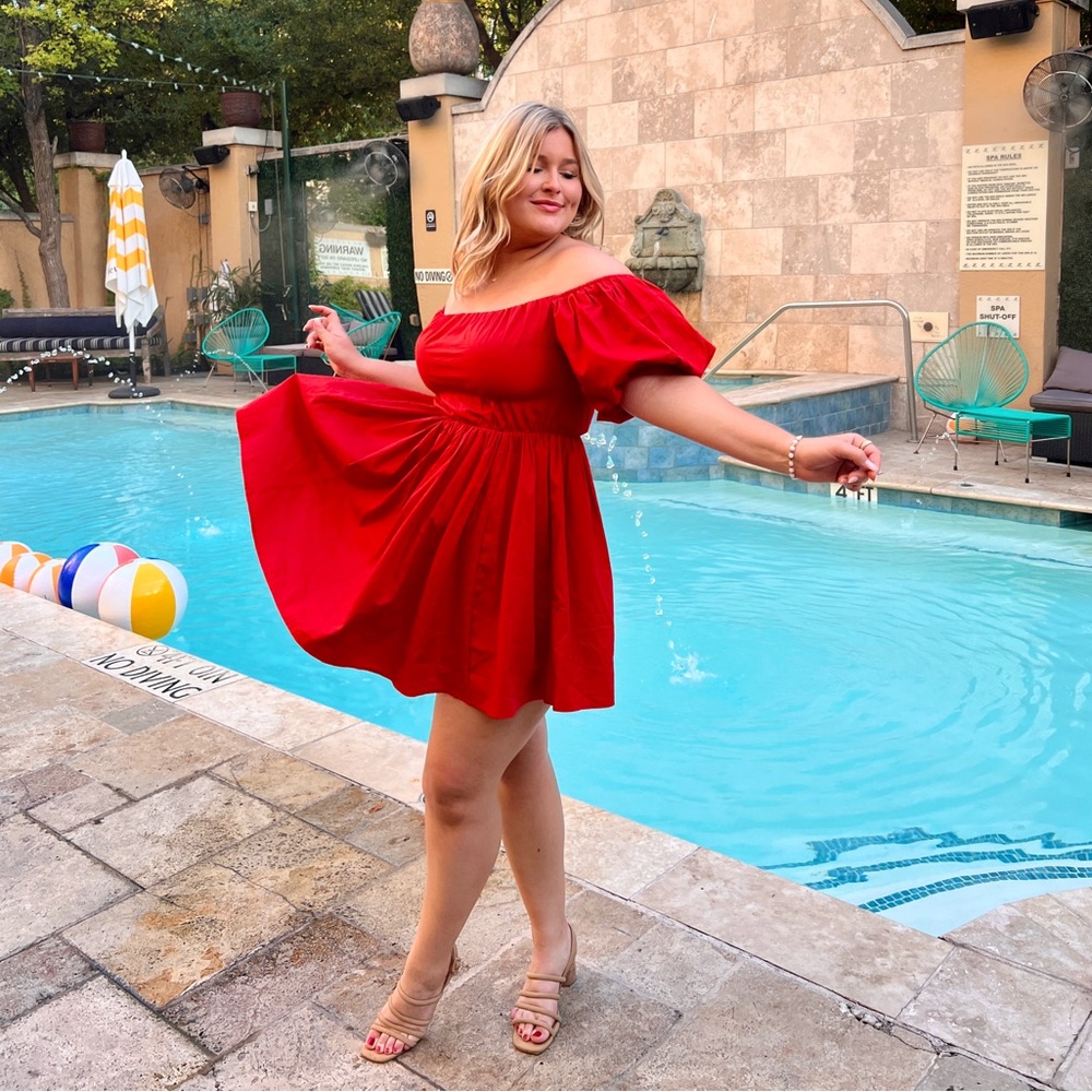 Abercrombie & Fitch Off-The-Shoulder Puff Dress